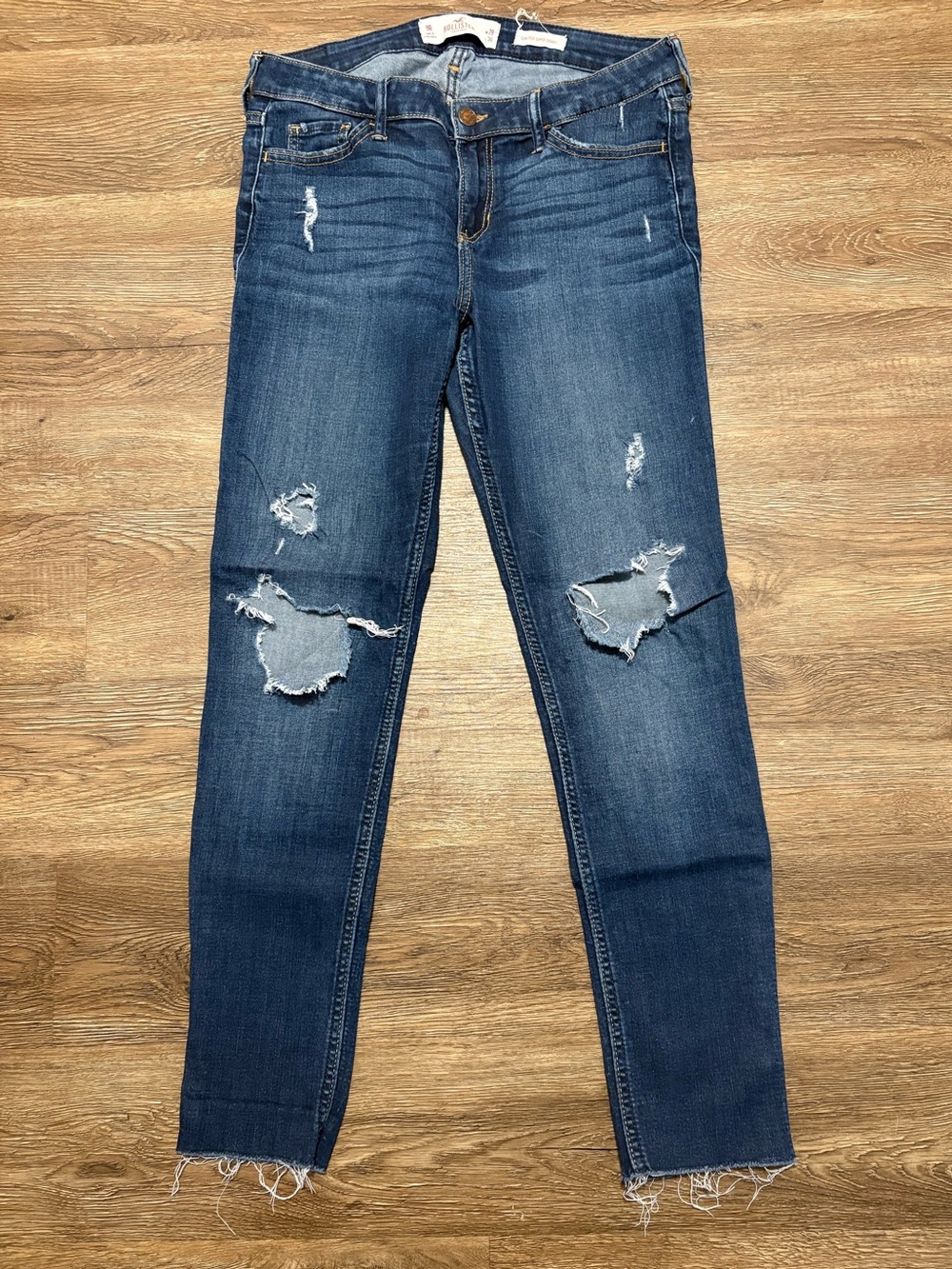 Hollister Dark Blue Distressed Skinny Jeans